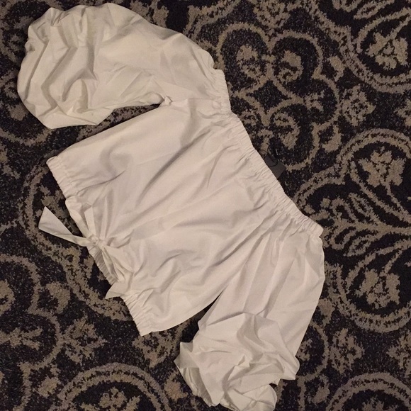 Pink OffShoulder Bubble Sleeve Top - Picture 6 of 8